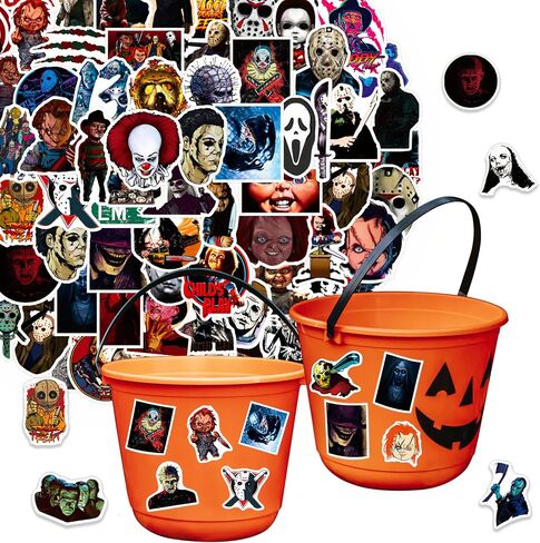 Horror Movie Stickers, 100pcs Horror Scary Stickers for Water Bottles Laptops, Horror Theme Sticker for Party Supplies, Christmas Gifts (100) in Saudi Arabia