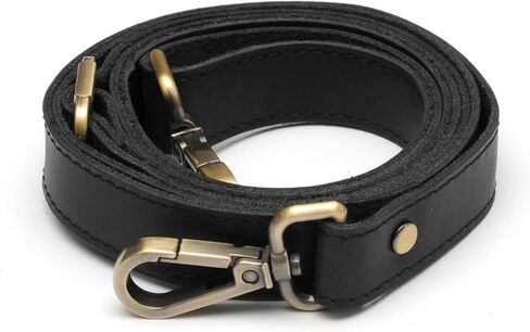 Leather Replacement Strap for Handbags, MacBook and Laptop Cases, Crazy Horse Leather Shoulder Strap, Handmade Adjustable Leather Purse Strap with Swivel Clasps, Medium, Brown in Saudi Arabia