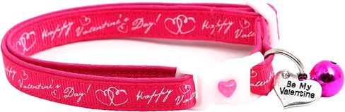 Valentines Day Cat Collar with Bell | Safety Breakaway Collar | Adjustable Large Size or Kitten Collar (Pastel Conversation Hearts, Small(10lbs & Less)) in Saudi Arabia