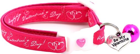Valentines Day Cat Collar with Bell | Safety Breakaway Collar | Adjustable Large Size or Kitten Collar (Pastel Conversation Hearts, Small(10lbs & Less)) in Saudi Arabia