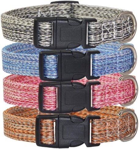 Adjustable Dog Collar for Small Dogs, Soft Pet Collar Soft Nylon Dog Collar with Quick Release Buckle Collar Bulk for Dogs Walking Running Training (Orange, Small) in Saudi Arabia