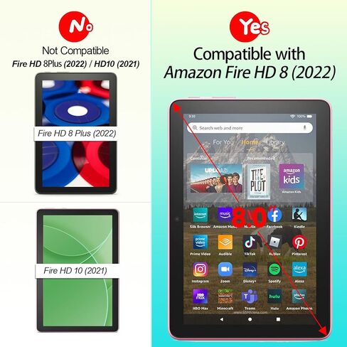 شاشة بديلة لشاشة Amazon Kindle Fire HD 8 2022 الجيل الثاني عشر R2SP8T LCD لجهاز Kindle Fire HD 8 2022 مجموعة رقمية لشاشة تعمل باللمس من الجيل الثاني عشر (أسود) in Kuwait