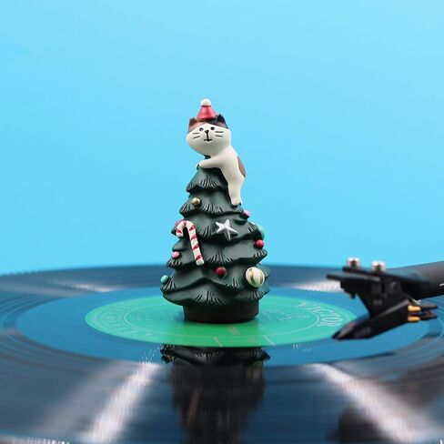 sdroceRyaM Cartoon Record Player Decor Cute Cat Weight Stabilizer Christmas Elements Decoration Turntable Weight Clamp for LP Disc Turntable Accessory in Saudi Arabia