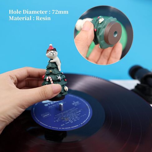 sdroceRyaM Cartoon Record Player Decor Cute Cat Weight Stabilizer Christmas Elements Decoration Turntable Weight Clamp for LP Disc Turntable Accessory in Saudi Arabia