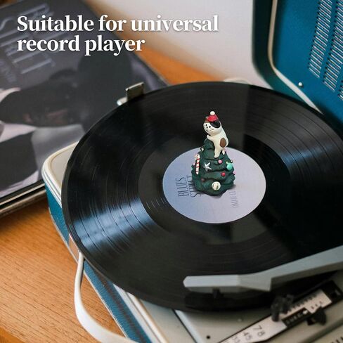 sdroceRyaM Cartoon Record Player Decor Cute Cat Weight Stabilizer Christmas Elements Decoration Turntable Weight Clamp for LP Disc Turntable Accessory in Saudi Arabia