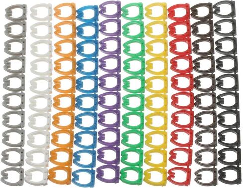100pcs 0-9 Coded Clip on Plastic Cable Colorful Wire Numbering Marker Tube cable out diameter 4~5.5mm(C) in Saudi Arabia