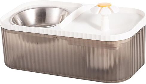 2 in 1 Cat Water Fountain and Food Bowl,Cat Fountain Water Bowl,Pet Water Bowl Fountain,Automatic Pet Water Dispenser,Cat Food and Water Bowl Set,Cat Feeding and Watering Supplies(Filters) in Kuwait
