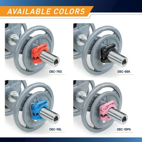 Marcy Olympic Barbell Lock Collar Clips to Secure Olympic Weight Plates on an Olympic Bar - OBC-7RD in Kuwait