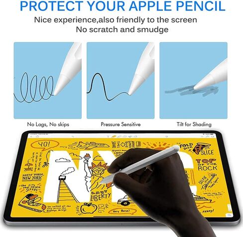 Pencil Tips Compatible with Apple Pencil 1st & 2nd Generation, Replacement Tips (4 Pack) and Nibs Protector Cover (4 Pack) for iPad Pro Pen in Saudi Arabia