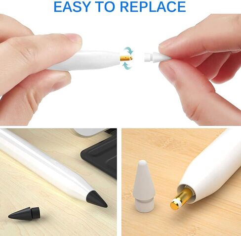 Pencil Tips Compatible with Apple Pencil 1st & 2nd Generation, Replacement Tips (4 Pack) and Nibs Protector Cover (4 Pack) for iPad Pro Pen in Saudi Arabia