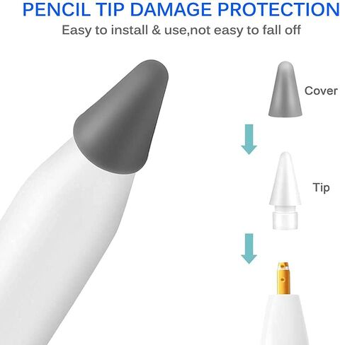 Pencil Tips Compatible with Apple Pencil 1st & 2nd Generation, Replacement Tips (4 Pack) and Nibs Protector Cover (4 Pack) for iPad Pro Pen in Saudi Arabia