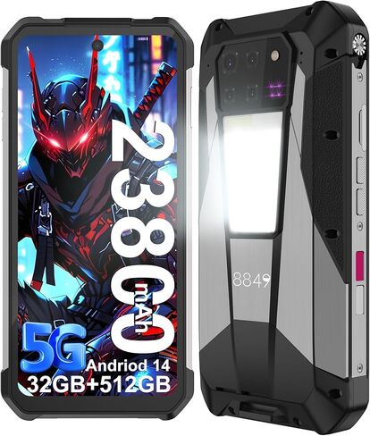 8849 Tank 3 Pro Rugged Smartphone Unlocked, Android 14 Waterproof Rugged Cell Phone with Projector, 6.79" 23800mAh 5G Mobile Phones 32GB RAM 512GB ROM, Dual SIM/Camping Light/2TB Expand/OTG/GPS in Saudi Arabia