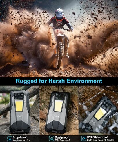 8849 Tank 3 Pro Rugged Smartphone Unlocked, Android 14 Waterproof Rugged Cell Phone with Projector, 6.79" 23800mAh 5G Mobile Phones 32GB RAM 512GB ROM, Dual SIM/Camping Light/2TB Expand/OTG/GPS in Saudi Arabia