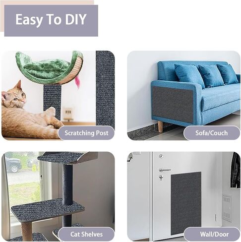 Beige 12 X 39 Inch Cat Scratcher Set (2-Pack) - Durable Scratching Pads with Adhesive Backing for Floor and Furniture Protection in Saudi Arabia