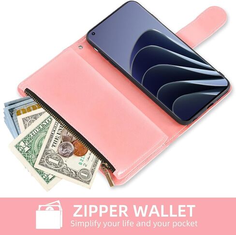 Asuwish Phone Case for OnePlus 10 Pro One Plus 10Pro 5G Wallet Cell Cover with Screen Protector Lanyard Wrist Strap Mandala Flower Zipper Card Holder On 1Plus 1 + Plus10 1+ Pro Ten Women Girls Gray in Saudi Arabia