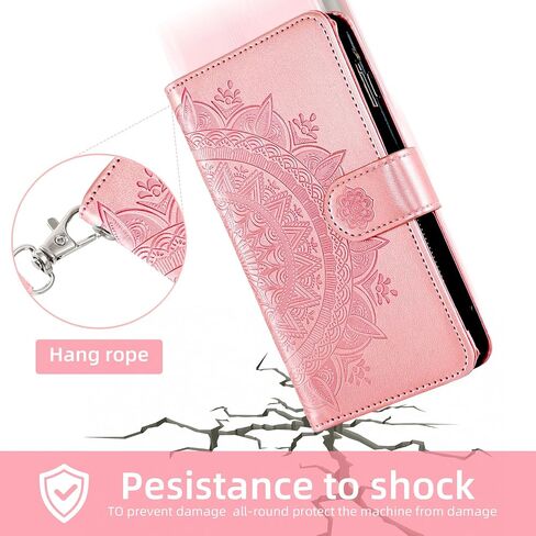 Asuwish Phone Case for OnePlus 10 Pro One Plus 10Pro 5G Wallet Cell Cover with Screen Protector Lanyard Wrist Strap Mandala Flower Zipper Card Holder On 1Plus 1 + Plus10 1+ Pro Ten Women Girls Gray in Saudi Arabia