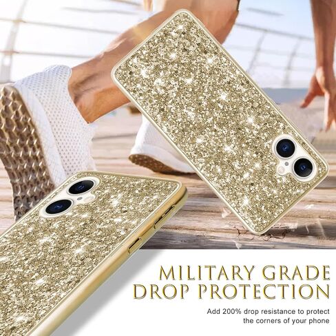 Silicone Case for iPhone 16 Plus 5G Case Glitter Sparkle Bling, Hybrid Matte Back Case High Impact Heavy Duty Shockproof Protective Cover for iPhone 16 Plus Cute Case for Women 6.7" (Red) in Saudi Arabia