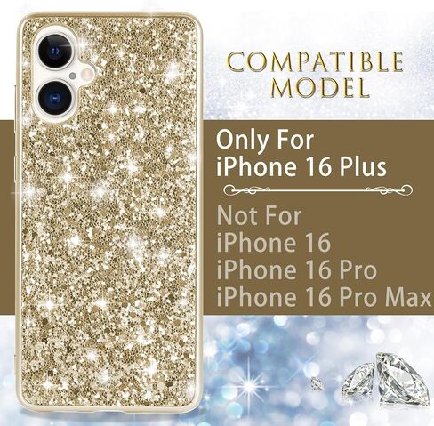 Silicone Case for iPhone 16 Plus 5G Case Glitter Sparkle Bling, Hybrid Matte Back Case High Impact Heavy Duty Shockproof Protective Cover for iPhone 16 Plus Cute Case for Women 6.7" (Red) in Saudi Arabia