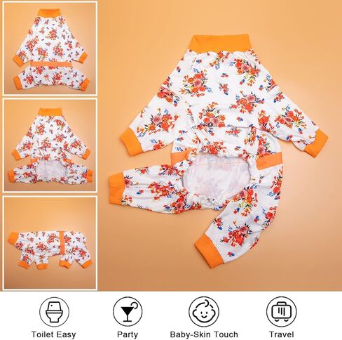 زي LovinPet Pets، بذلة ما بعد الجراحة لملابس الكلاب، حزام عاكس للضوء بتغطية كاملة للكلاب، بيجامة مرنة بطبعات بيضاء وأخضر وأحمر للكلاب الكبيرة مقاس XL in Kuwait