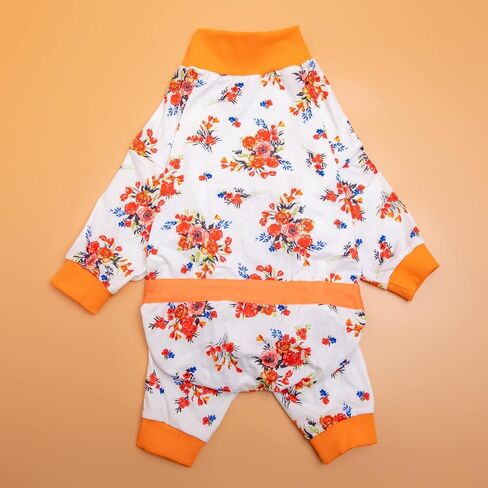 زي LovinPet Pets، بذلة ما بعد الجراحة لملابس الكلاب، حزام عاكس للضوء بتغطية كاملة للكلاب، بيجامة مرنة بطبعات بيضاء وأخضر وأحمر للكلاب الكبيرة مقاس XL in Kuwait