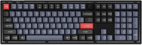 Keychron V6 100% Layout Custom Wired Mechanical Keyboard with Knob, 108 Keys RGB Backlight QMK/VIA Programmable Macro, Hot Swappable K Pro Brown Switch PBT Keycaps for Mac Windows (Frosted Black) in Saudi Arabia