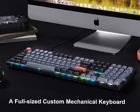 Keychron V6 100% Layout Custom Wired Mechanical Keyboard with Knob, 108 Keys RGB Backlight QMK/VIA Programmable Macro, Hot Swappable K Pro Brown Switch PBT Keycaps for Mac Windows (Frosted Black) in Saudi Arabia