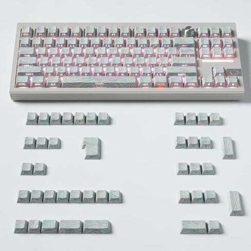 أغطية مفاتيح مطبوعة جانبية Sumgsn PBT، تألق من خلال أغطية المفاتيح، غطاء مفاتيح أبيض بإضاءة خلفية، أغطية مفاتيح DYE-SUB 130 مفتاحًا مع مفاتيح إدخال كبيرة للوحة المفاتيح الميكانيكية 60/64/84/87/104/108 (أبيض) in Kuwait