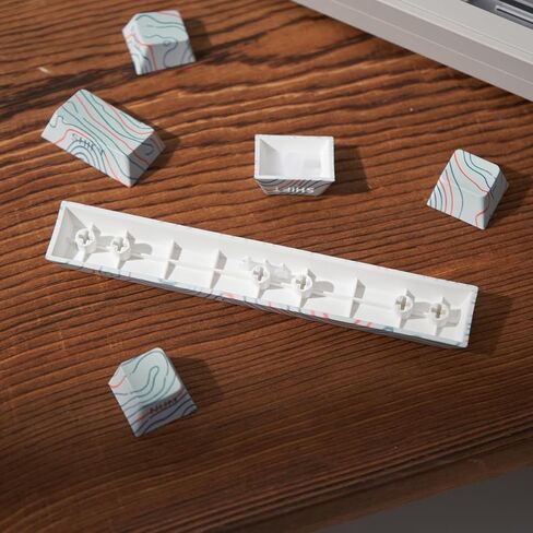 أغطية مفاتيح مطبوعة جانبية Sumgsn PBT، تألق من خلال أغطية المفاتيح، غطاء مفاتيح أبيض بإضاءة خلفية، أغطية مفاتيح DYE-SUB 130 مفتاحًا مع مفاتيح إدخال كبيرة للوحة المفاتيح الميكانيكية 60/64/84/87/104/108 (أبيض) in Kuwait