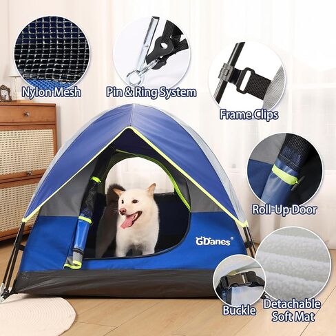 Red Dog Tent, Portable Indoor/Outdoor Dog House, Dog Bed with Soft Pad - 42 X 42 X 32 Inches in Saudi Arabia