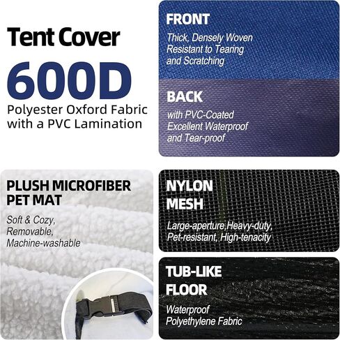 Red Dog Tent, Portable Indoor/Outdoor Dog House, Dog Bed with Soft Pad - 42 X 42 X 32 Inches in Saudi Arabia