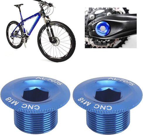 VGEBY 2Pcs Bicycle Crank Arm Bolts,18mm Mountain Bike Fixing Bolts Aluminum Alloy Bike Crank Cap Cover Screw Cap (M18 Balck) Riding in Saudi Arabia