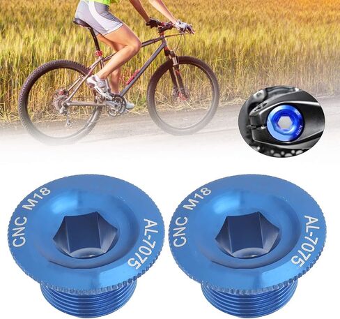 VGEBY 2Pcs Bicycle Crank Arm Bolts,18mm Mountain Bike Fixing Bolts Aluminum Alloy Bike Crank Cap Cover Screw Cap (M18 Balck) Riding in Saudi Arabia