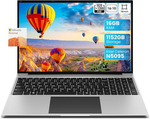 jumper Laptop Computer with Celeron N5095 CPU, 16GB RAM 128GB EMMC, 1TB SSD, Laptops with FHD IPS 1200P Display, 38WH Battery, 2.4G+5G WiFi, 2 Speakers, HDMI, Portable Business Notebook Computer. in Saudi Arabia