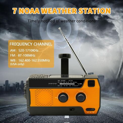 4000mAh Hand Crank Radio, Emergency Radio, Solar Portable Radio, NOAA/AM/FM Weather Radio, USB Type-C Charging, Dynamo Radio, Torch & LED Reading Light, SOS Alarm for Indoor/Outdoor Emergencies Green in Saudi Arabia