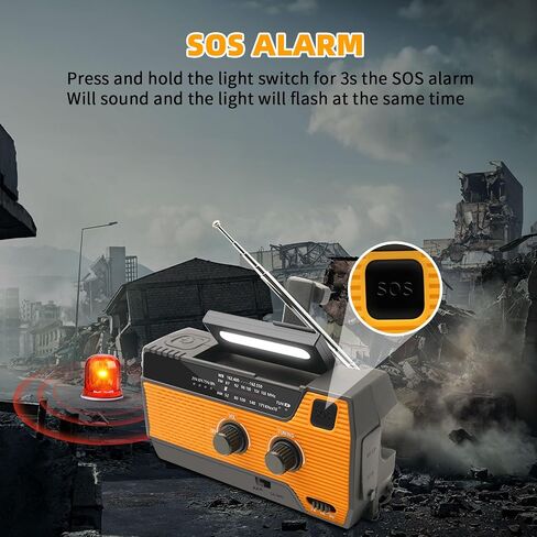 4000mAh Hand Crank Radio, Emergency Radio, Solar Portable Radio, NOAA/AM/FM Weather Radio, USB Type-C Charging, Dynamo Radio, Torch & LED Reading Light, SOS Alarm for Indoor/Outdoor Emergencies Green in Saudi Arabia