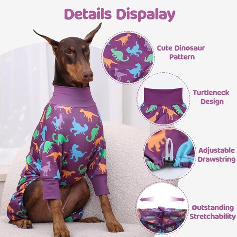 Dog Pajamas for Large Dogs, Big Dog Onesie, Big Dog Clothes, Anti Shedding, Anti Licking, Post Surgery Recovery Dog Pjs, Cotton Soft Material Stretchable Dog Pajamas U-COSP03M in Saudi Arabia