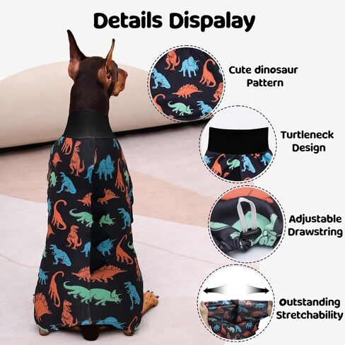 Dog Pajamas for Large Dogs, Big Dog Onesie, Big Dog Clothes, Anti Shedding, Anti Licking, Post Surgery Recovery Dog Pjs, Cotton Soft Material Stretchable Dog Pajamas U-COSP03M in Saudi Arabia