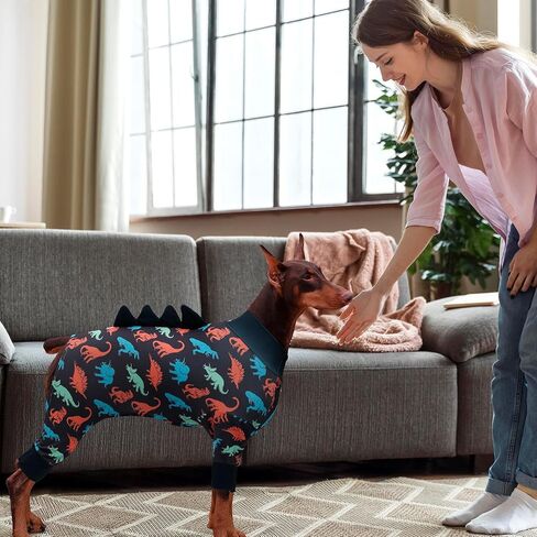 Dog Pajamas for Large Dogs, Big Dog Onesie, Big Dog Clothes, Anti Shedding, Anti Licking, Post Surgery Recovery Dog Pjs, Cotton Soft Material Stretchable Dog Pajamas U-COSP03M in Saudi Arabia