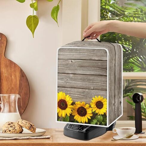 Sunflower Coffee Maker Cover Stain Resistant Small Appliance Covers for Kitchen Counter Waterproof Coffee Maker Appliance Dust Covers in Kuwait