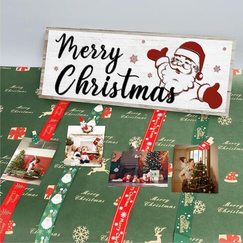 Christmas Card Holder,Christmas Hanging Sign Display,Gift Card Tree Holder,Have Yourself a Little Merry Christmas Wooden Sign Picture Holder with 30 Clips for Farmhouse Home Holiday Wall Decor in Saudi Arabia