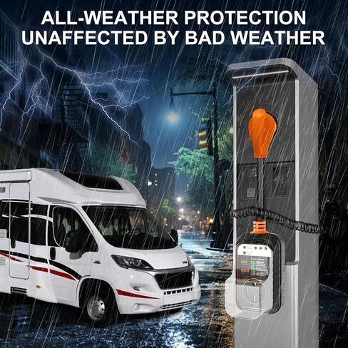 RV Surge Protector 50 Amp, Surge Protectors for RV with Waterproof Cover,All-in-1 RV Circuit Indicators (9500 Joules) in Saudi Arabia