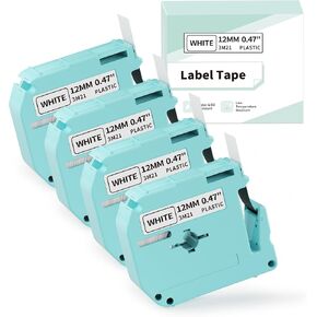M-K131 Clear Tape Compatible with Brother M Tape Clear MK131 M-131 for Brother Ptouch PT-M95 PT-90 PT-70 PT-65 PT-85 PT-45 Label Maker Refills, 12mm 0.47inch 4-Pack