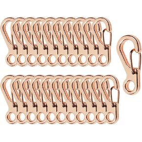 Mini Skater 22Pcs Tiny Alloy Spring Snap Hook Backpack Clasps Small Keychain Clips for Key Ring 550 Paracord Lanyard Belt Loop Camera Strap Flashlights Binoculars Outdoor Paracord Projects, Rose Gold