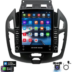 9.7" Android 13 Car Stereo w/Carplay Android Auto for Ford Transit Connect 2014 2015 2016 2017 2018 IPS Car Audio Receiver w/WiFi GPS Bluetooth AHD Camera Mic,SWC/AV in/FM/AM Radio Receiver-4+64G