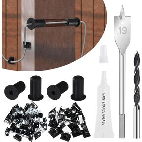 Cable Routing Kit for Starlink 3/4inch Wall Hole, 4pcs Starlink Wall Bushing Grommets Accessories Spade Drill Bit Long Drill Bit Wall Wire Clips Adjustable Adhesive Clips Kit for Routers
