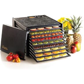 Excalibur Electric Food Dehydrator 8-Tray 7.2 Cu Ft Drying Space with Adjustable Temperature Control Stainless Steel Construction and Glass French Doors, 700-Watts, Stainless Steel