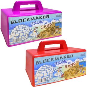 JEEFUD Snow Block Maker,Sand Castle Mold, Beach Snow Building Kit Toys for Kids Boys Girl,Winter Outdoor Fun（2 Pack, Blue & Purple）