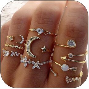 Long tiantian Stocking Stuffers for Teens Rings for Teens Girls Gifts Trendy Stuff Stackable Rings Sets for Women Vintage Knuckle Rings Teen Girls Gifts Stocking Stuffers for Christmas Gifts 2023