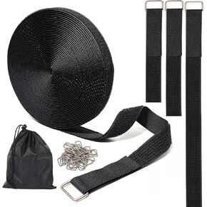 Heavy Duty Cut-to-Length Nylon Straps with 50 Metal Buckles, Adjustable Storage Organizer (1in x 32ft)