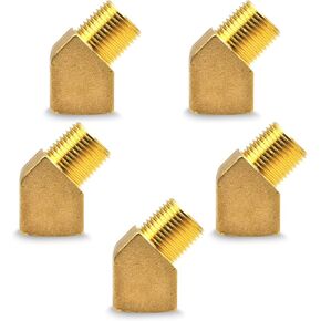 Brass Pipe Fitting 45 Degree Street Elbow Fittings, 1/2 in NPT Male x 1/2 in NPT Female, (10 Pack)
